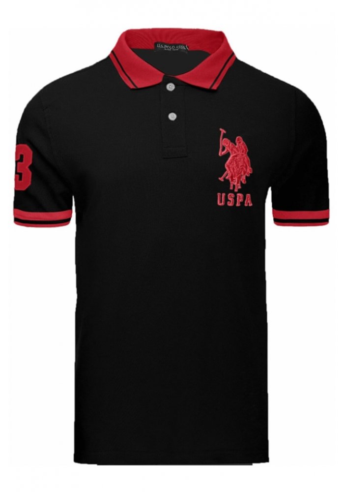 Tricou U.S. Polo ASSN., Black/Red